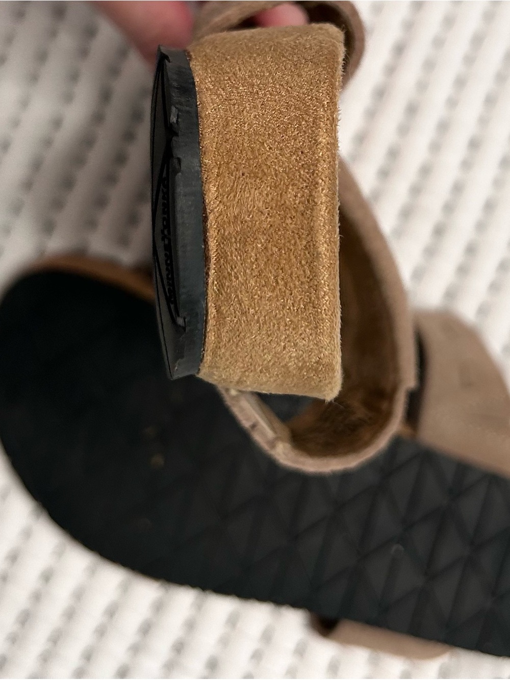 Minnetonka Brown Suede Fringe Slide Sandals - Picture 4 of 6